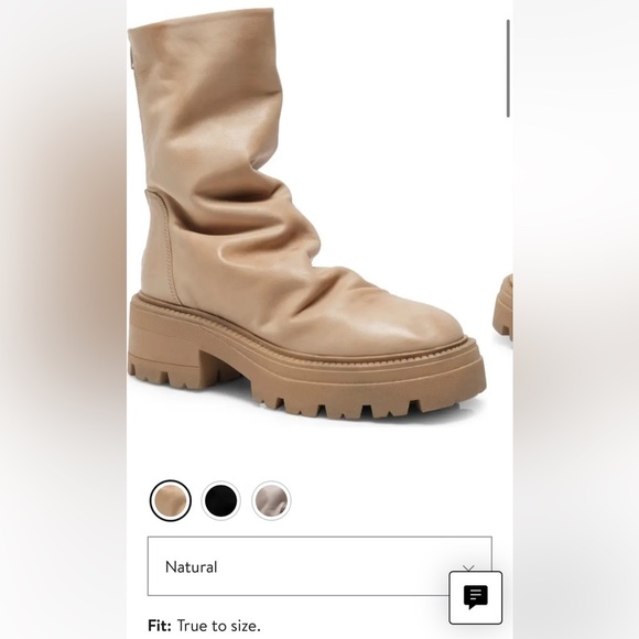 New Free People Emma Natural Leather ruched Platform Combat Boots size 40 or 10 - Picture 4 of 16